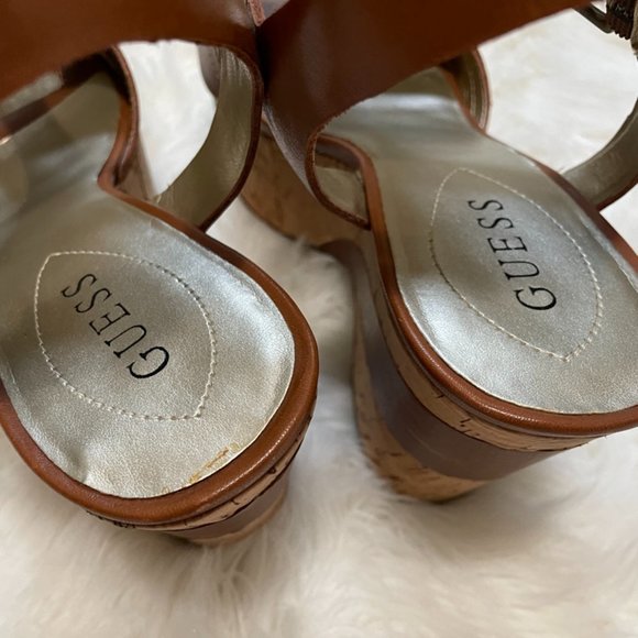 Guess Carmel Cork 4" Wedges double ankle buckle strap 10 - Picture 10 of 11
